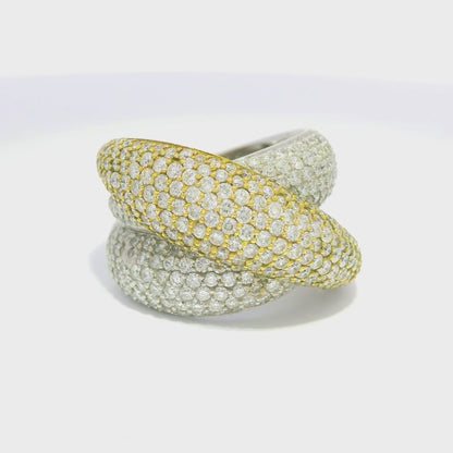 4.37CT Diamond Ring 14k Yellow And White Gold