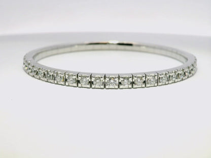 3.21CT Diamond Stretch Bangle 18k White Gold