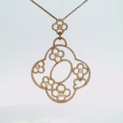 1.66CT Diamond Pendant 14k Rose Gold