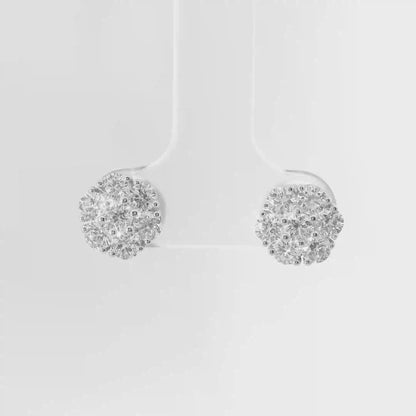 1.75CT Diamond Earrings 14k White Gold