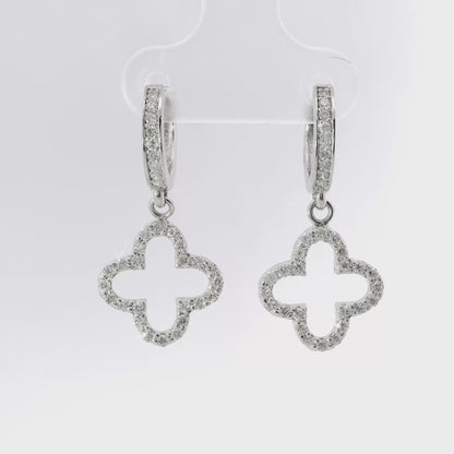 0.64CT Diamond 14k white Gold Earring