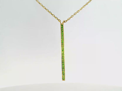 0.28CT Green Tsavorite Pendant 14K Yellow Gold