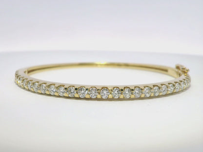 2.89CT Diamond Bangle 14k Yellow Gold
