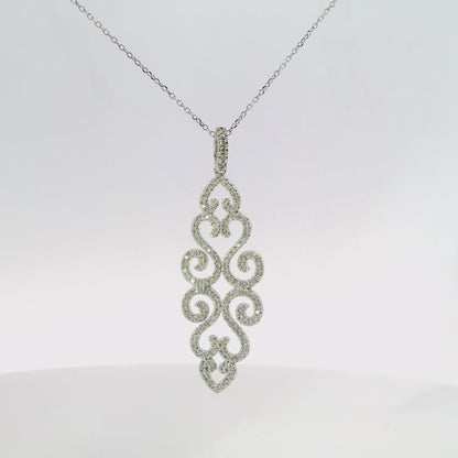 0.62CT Diamond Pendant 14k White Gold