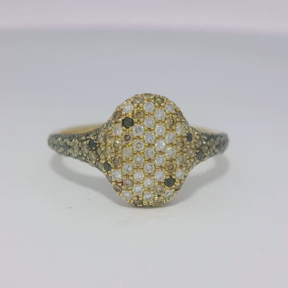 0.15CT Diamond & 0.51CT Brown Sapphire Ring 14k Yellow Gold