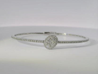 0.92CT Diamond Bangle 18k White Gold