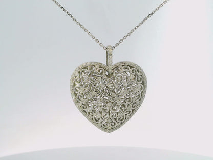 1.12CT Diamond Pendant 18k White Gold