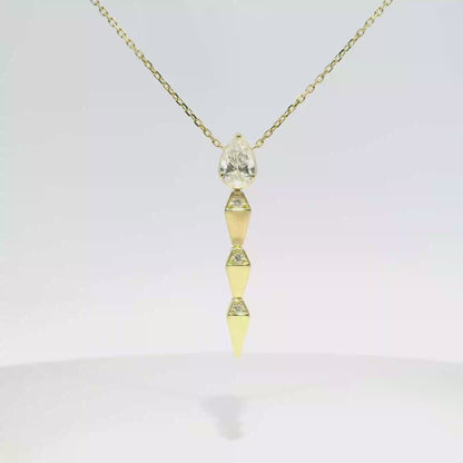 0.90ct Lab Diamond Pendant 14k Yellow Gold