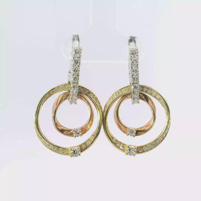 1.69CT Diamond Earring 14k Yellow Gold