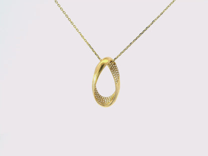 0.19CT Diamond Twist Pendant 14K Gold