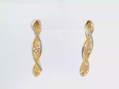 0.66CT Diamond HOOP 14k Rose Gold Earring