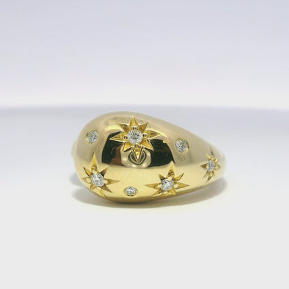 0.19CT Diamond Ring 14k Yellow Gold