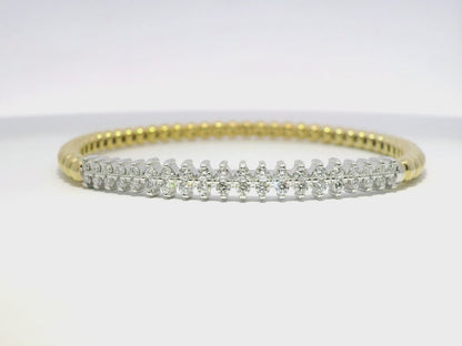0.83CT Diamond Bangle 14k Yellow Gold