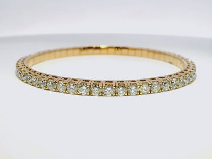 7.40CT Diamond Stretch Bangle 18k Rose Gold