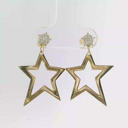 0.07CT  Diamond  14k Yellow Gold Earring