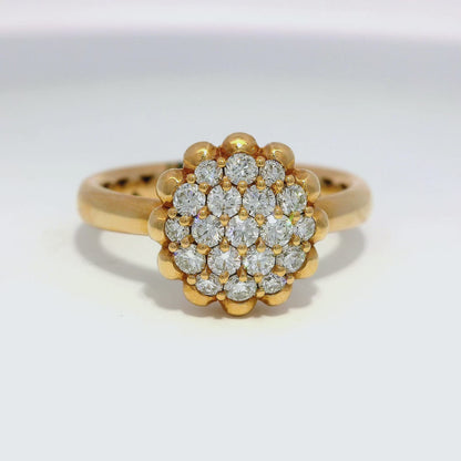 0.51CT Diamond Flower Ring 18K Rose Gold
