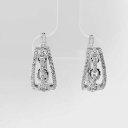 0.38CT Diamond 14K White Gold Earring