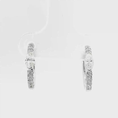 0.46CT Diamond 18k White Gold Earring