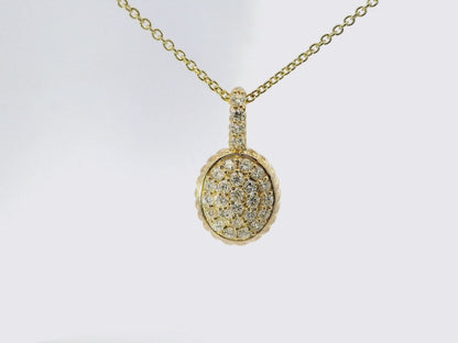 0.54CT Diamond Oval Pendant 14K Yellow Gold