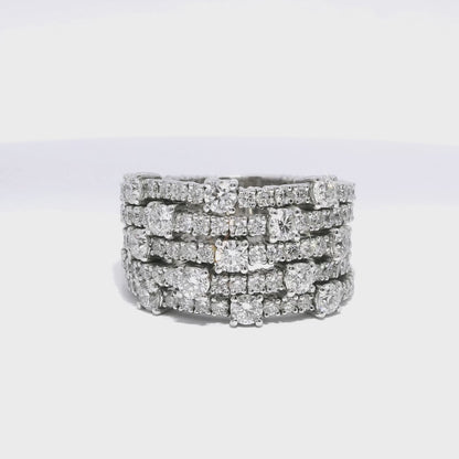 3.96CT Diamond Ring 18k White Gold