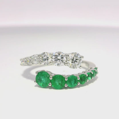 0.71CT Gemstone & 0.69CT Diamond Ring 18k White Gold