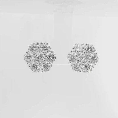 3.77CT Lab Diamond Stud Earring 14k White Gold