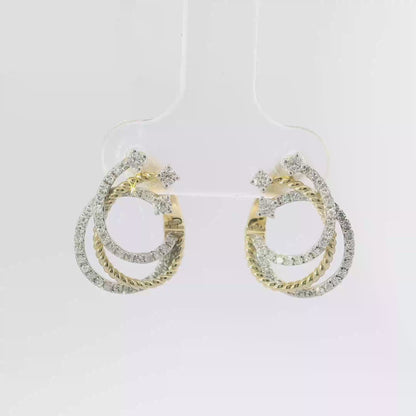 0.39CT Diamond 14k Yellow Gold Earring