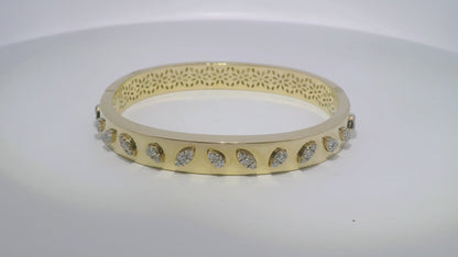 0.84CT Diamond Bangle 14k Yellow Gold