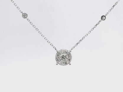 1.14CT Diamond Pendant 14k White Gold
