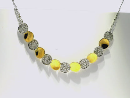 0.36CT Diamond Two Tone Pendant 14k Gold