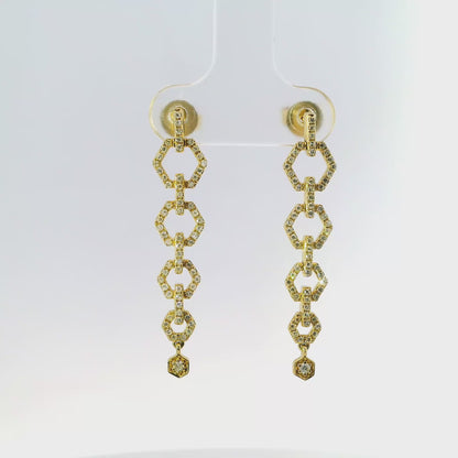 0.37CT Diamond 14k Yellow Gold Earring