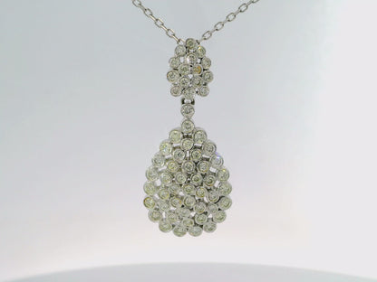 1.17CT Diamond Pendant 14k White Gold
