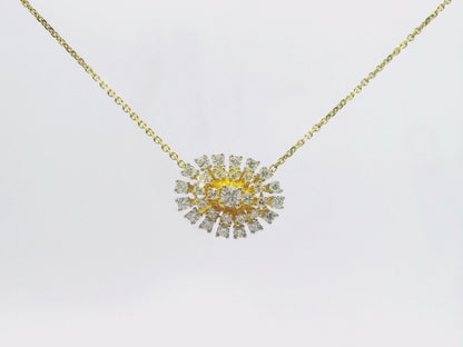 0.85CT Diamond pendant 14k Yellow Gold