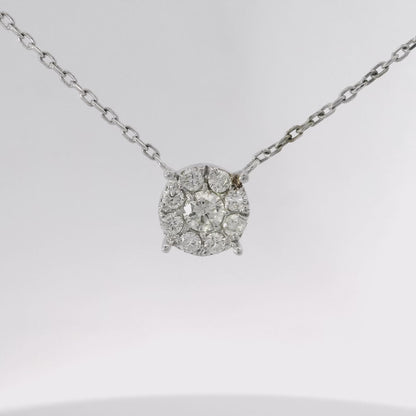 0.83CT Diamond Pendant 14k White Gold