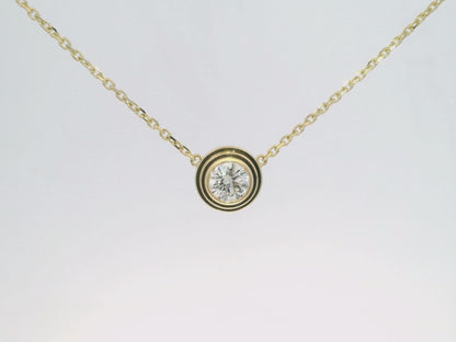 1.05CT Lab Diamond Bezel Set Pendant 14K Yellow Gold