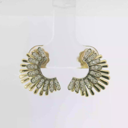 0.34CT Diamond  14k Yellow Gold Earring