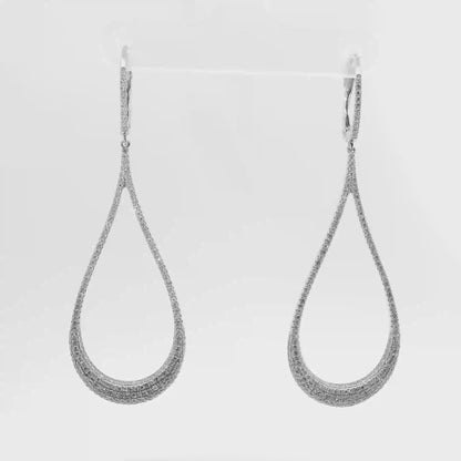 1.36CT Diamond Earrings 14k White Gold