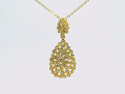 1.60CT Diamond Pendant 14k Yellow Gold