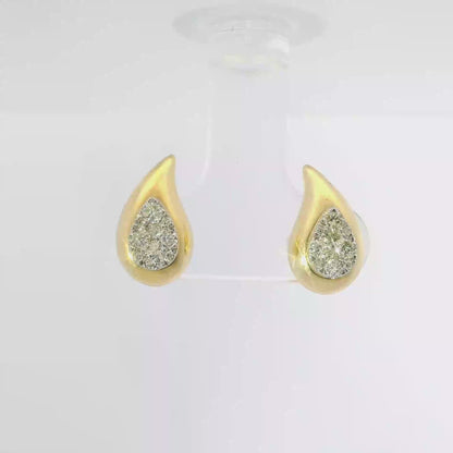 0.32CT Diamond  14k Yellow Gold Earring