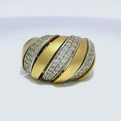 1.14CT Diamond Spiral Ring 14K Gold