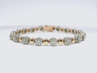 2.32CT Diamond Bracelet 14k Rose Gold