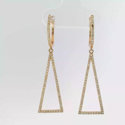 0.42CT  Diamond  14k Rose Gold Earring