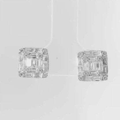 1.25CT Diamond  18k White Gold Earring