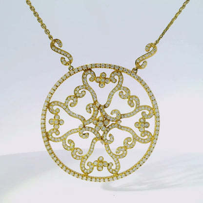 3.55CT Diamond Pendant 14k Yellow Gold