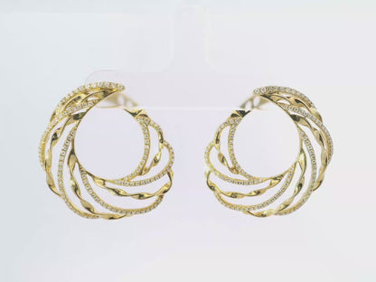 0.79CT Diamond Earring 14k Yellow Gold