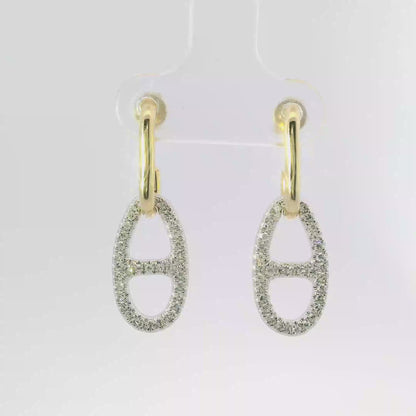 0.40CT Diamond  14k Yellow Gold Earring