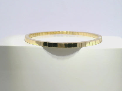 Plain Square Stretch Bangle 14k Yellow Gold