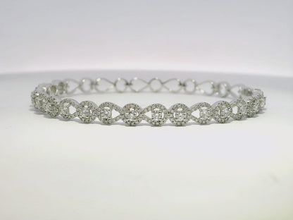1.20CT Diamond Bangle 18k White Gold