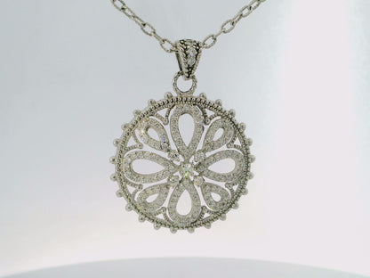 1.40CT Diamond Pendant 14k White Gold