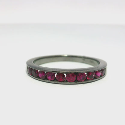 0.65Ct Ruby Ring 14k White Gold